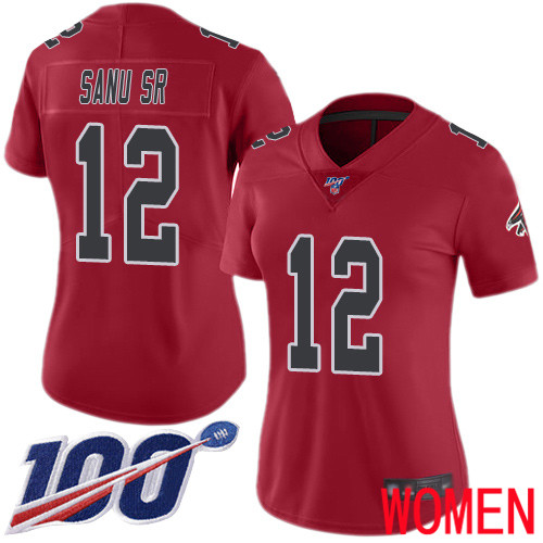 Atlanta Falcons Limited Red Women Mohamed Sanu Jersey NFL Football #12 100th Season Rush Vapor Untouchable->nfl t-shirts->Sports Accessory